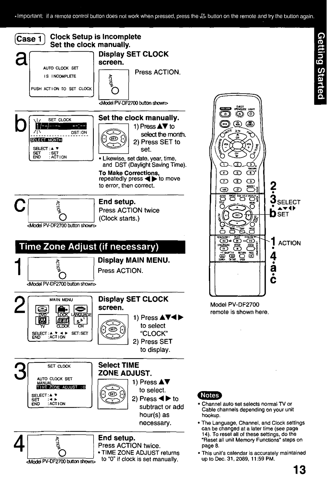 Panasonic PV-DF2000, PV-DF2700 manual 