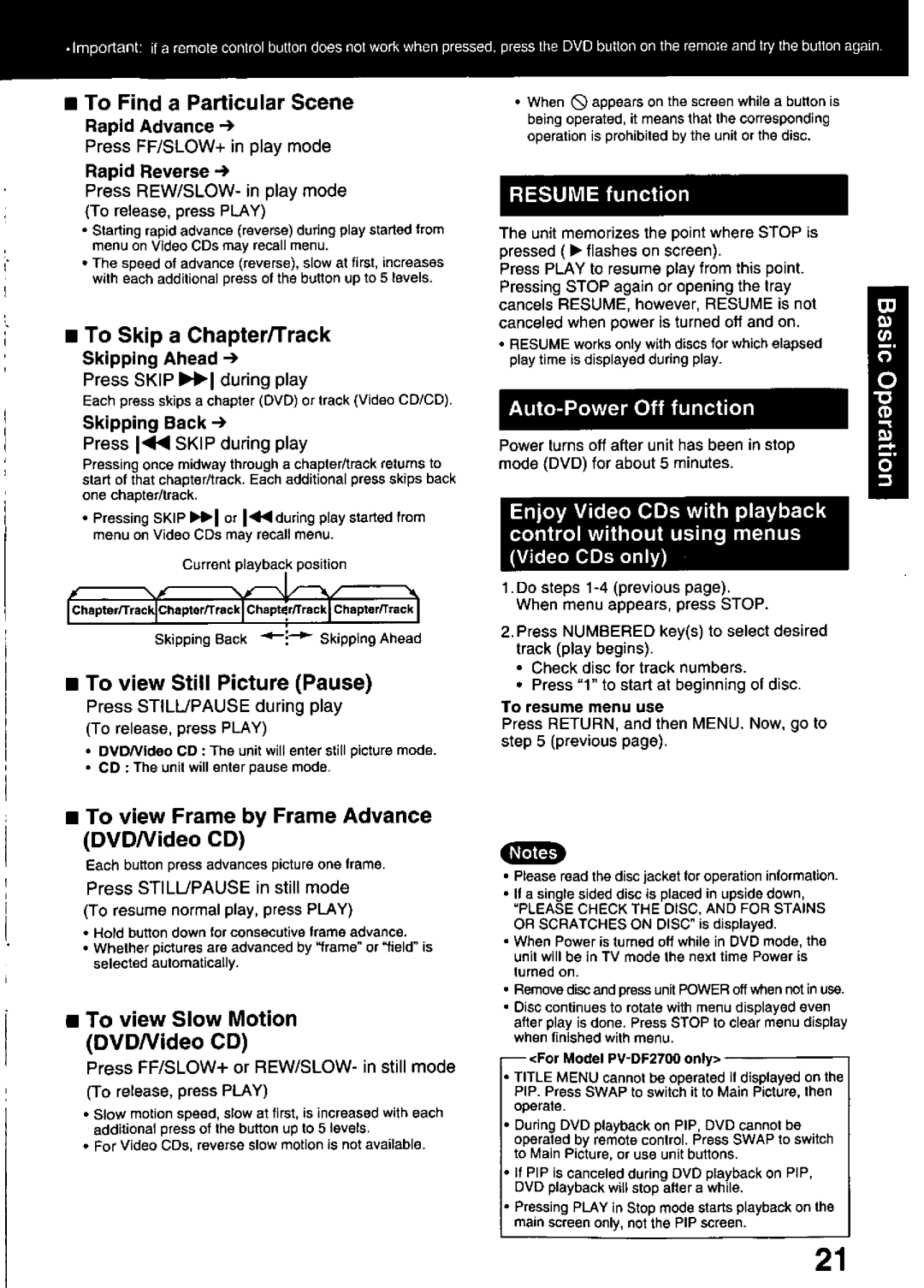 Panasonic PV-DF2000, PV-DF2700 manual 
