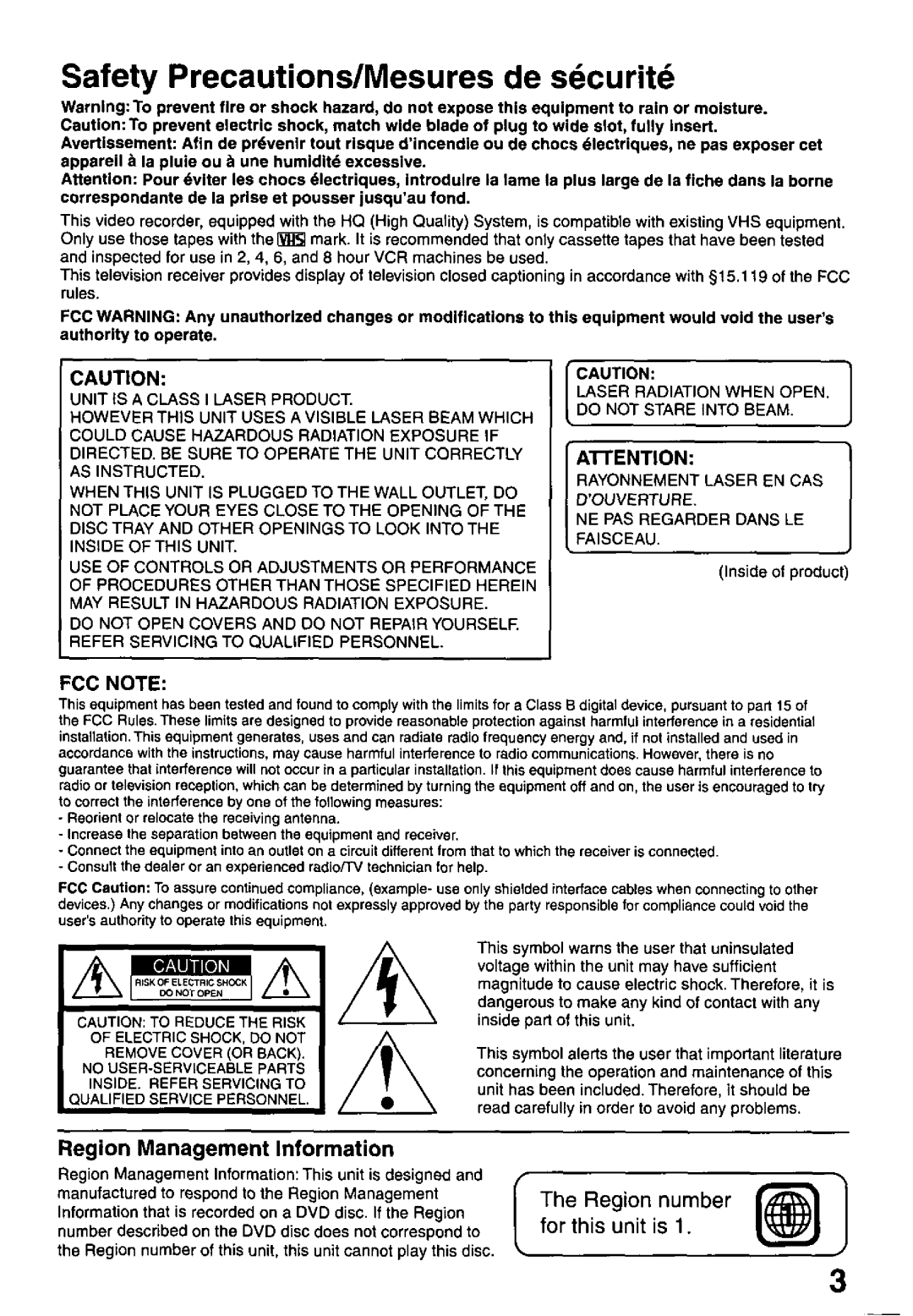 Panasonic PV-DF2000, PV-DF2700 manual 
