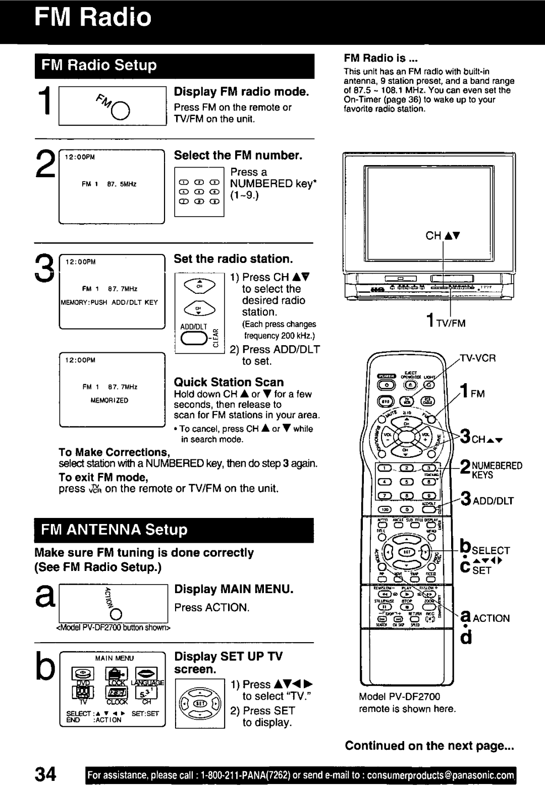 Panasonic PV-DF2700, PV-DF2000 manual 