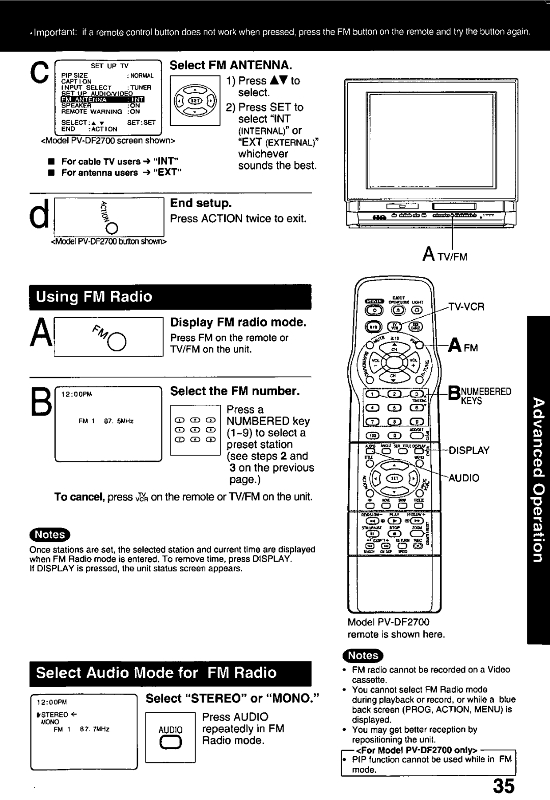 Panasonic PV-DF2000, PV-DF2700 manual 