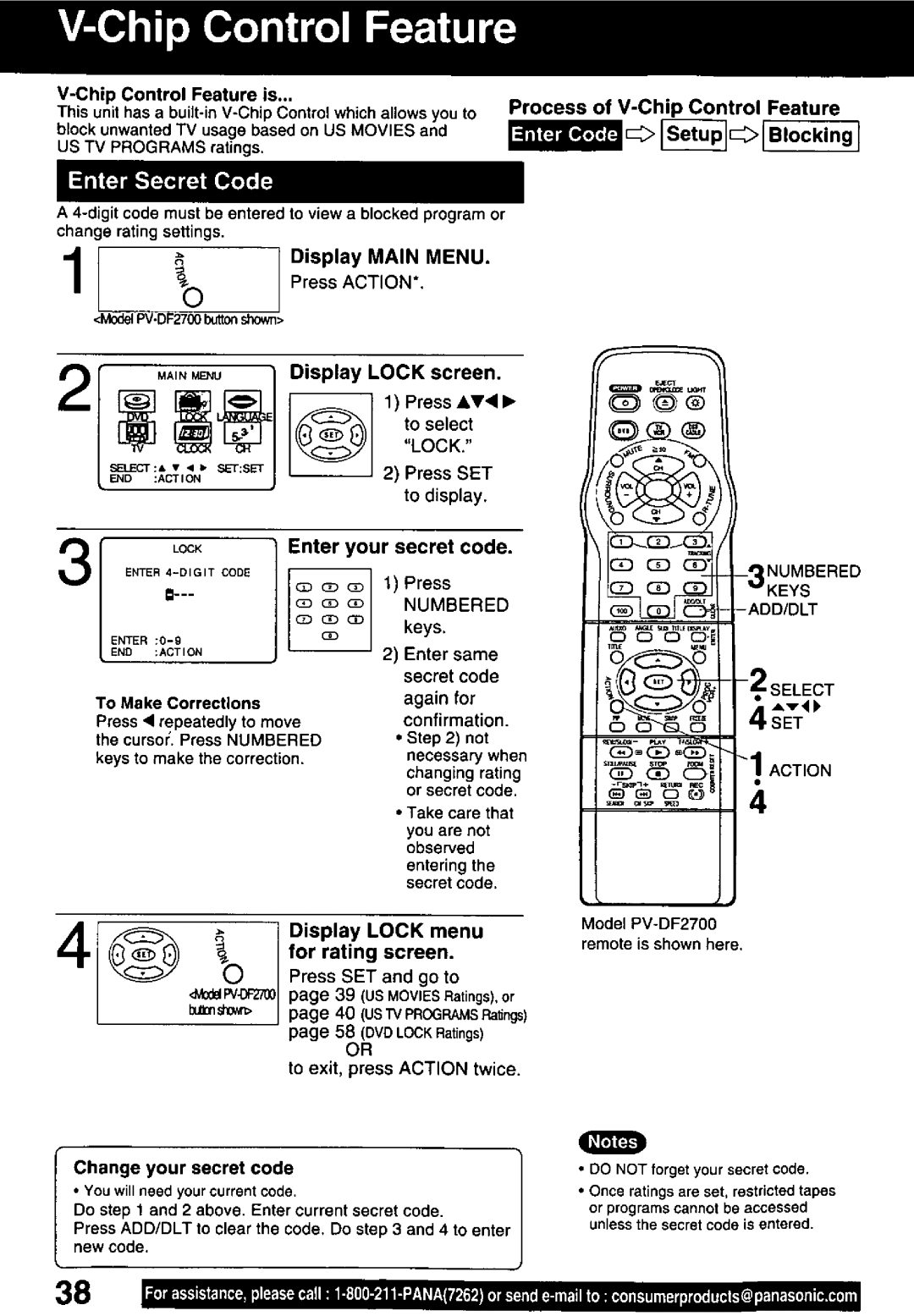 Panasonic PV-DF2700, PV-DF2000 manual 