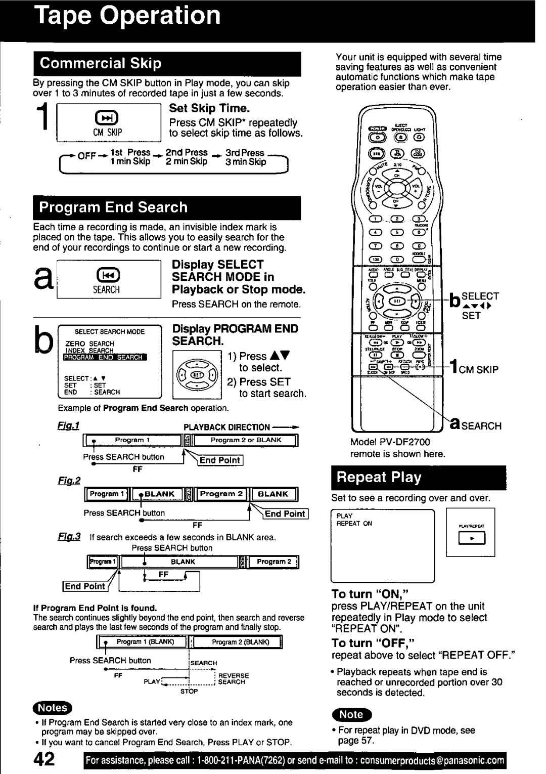 Panasonic PV-DF2700, PV-DF2000 manual 