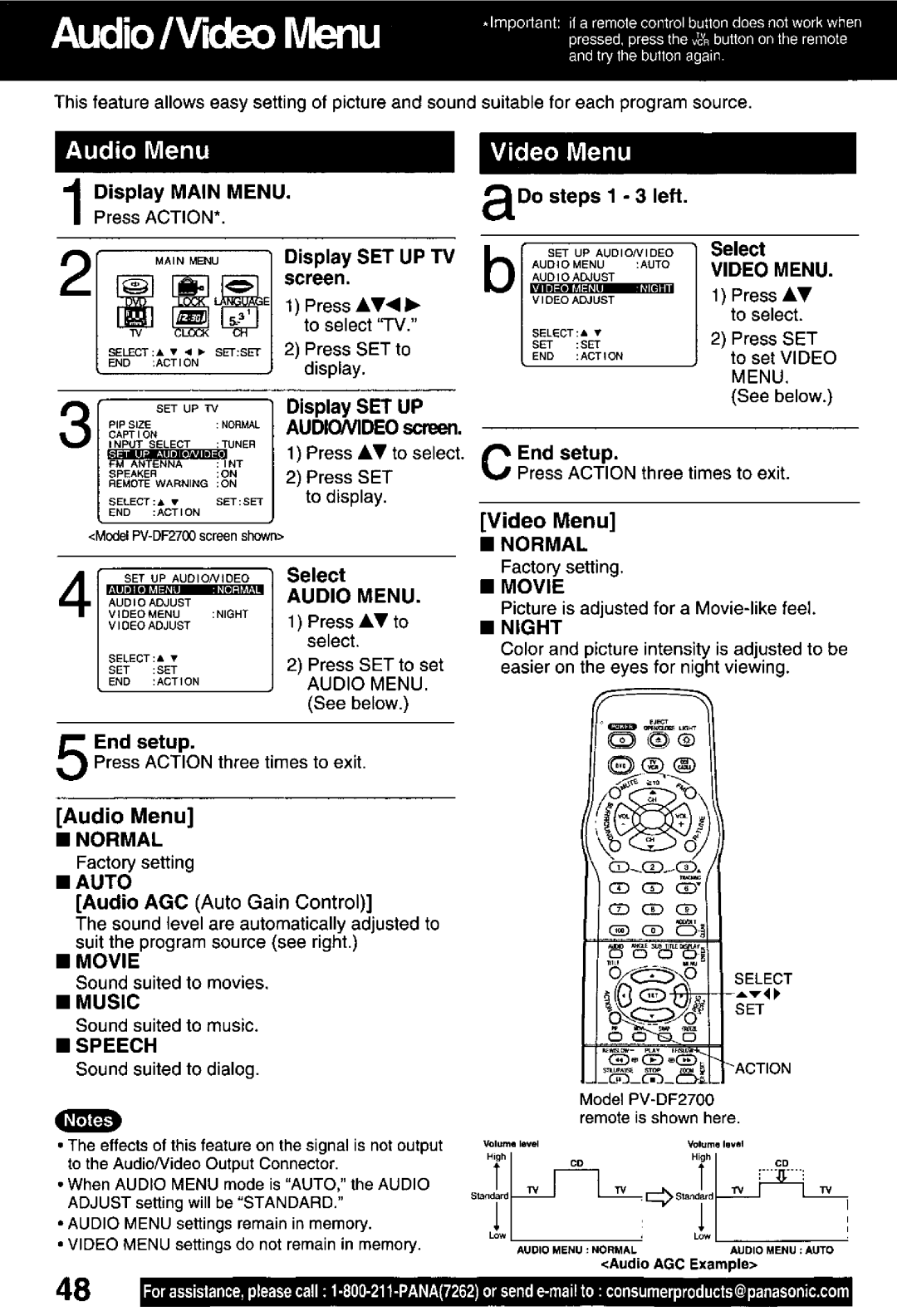 Panasonic PV-DF2700, PV-DF2000 manual 