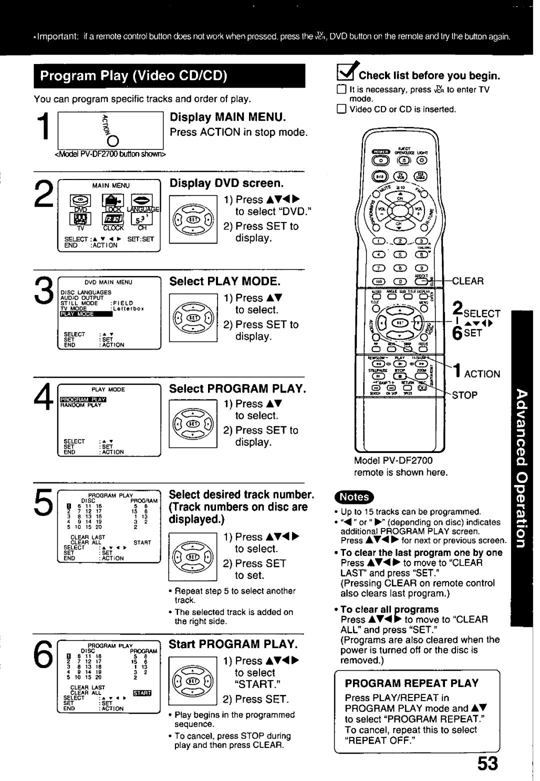Panasonic PV-DF2000, PV-DF2700 manual 