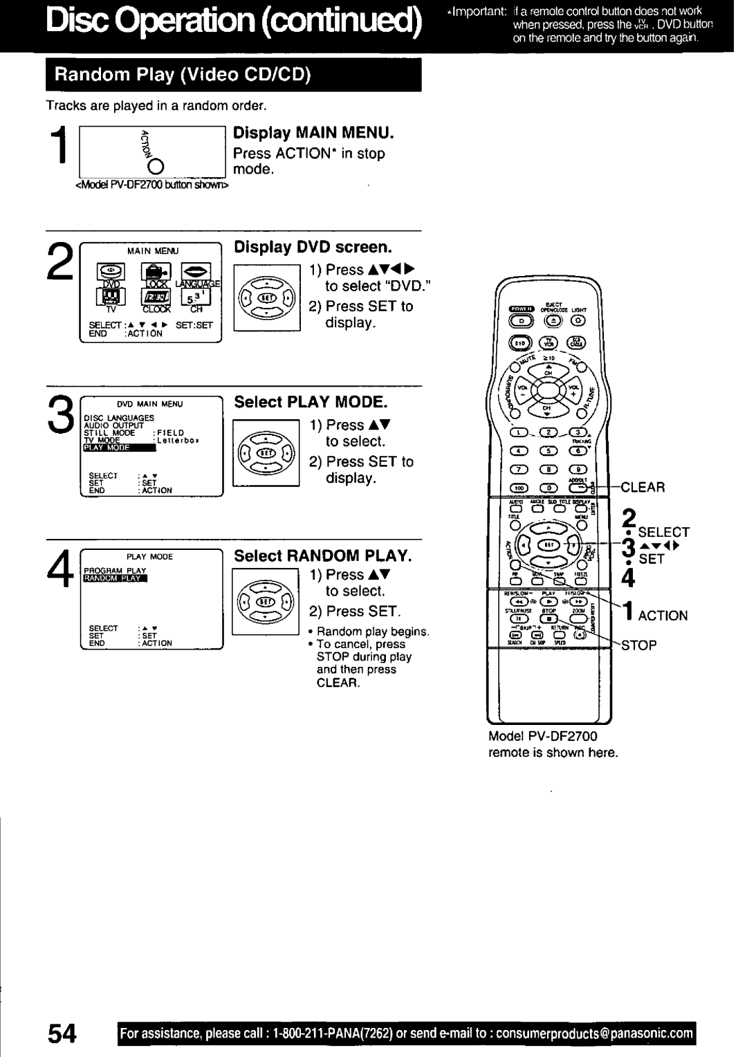 Panasonic PV-DF2700, PV-DF2000 manual 