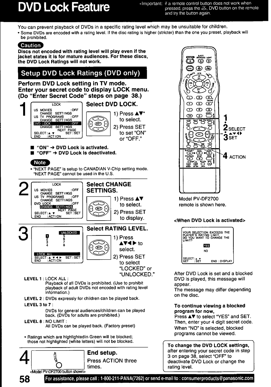 Panasonic PV-DF2700, PV-DF2000 manual 