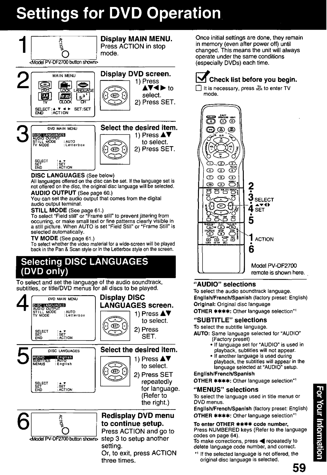 Panasonic PV-DF2000, PV-DF2700 manual 