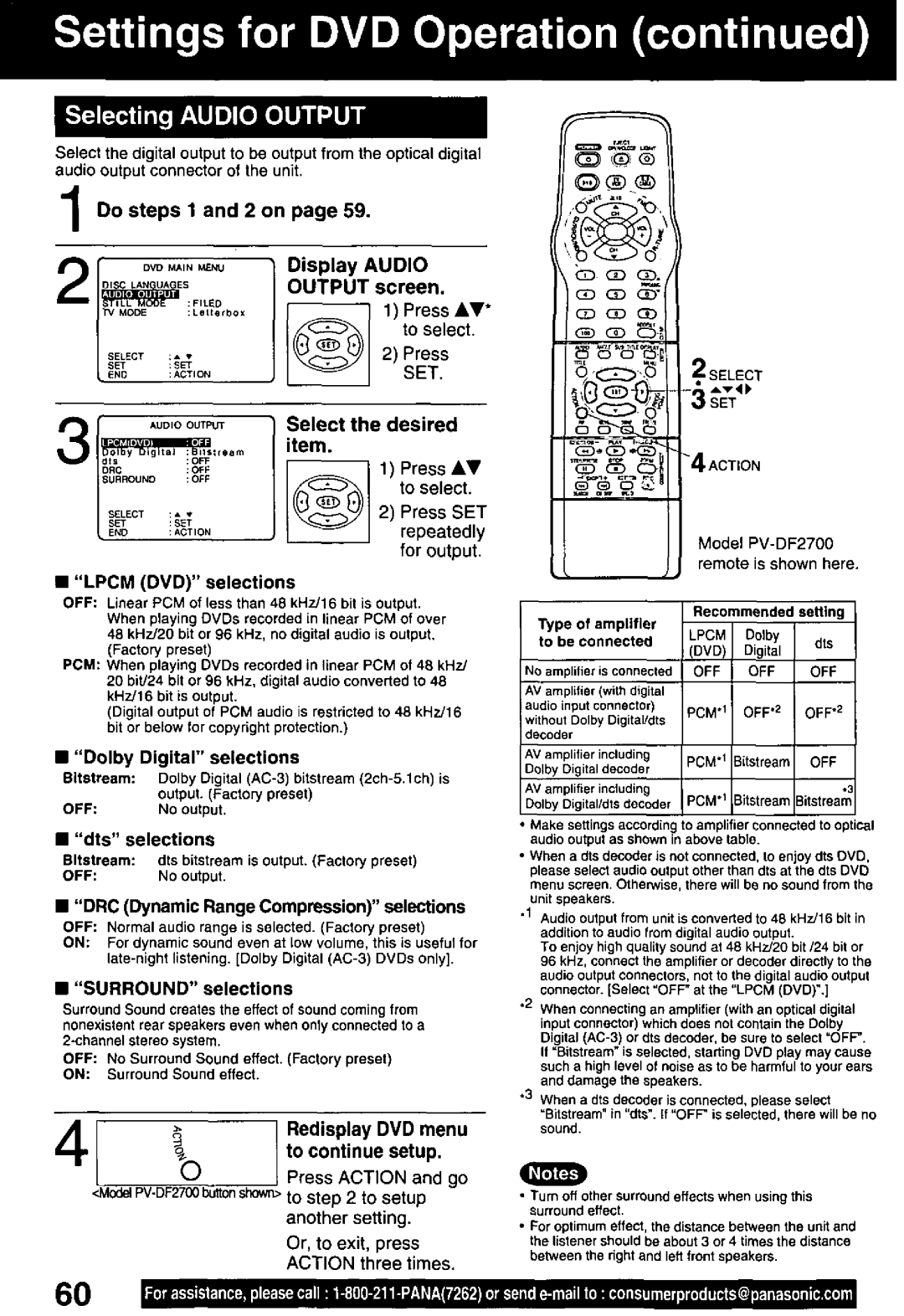 Panasonic PV-DF2700, PV-DF2000 manual 