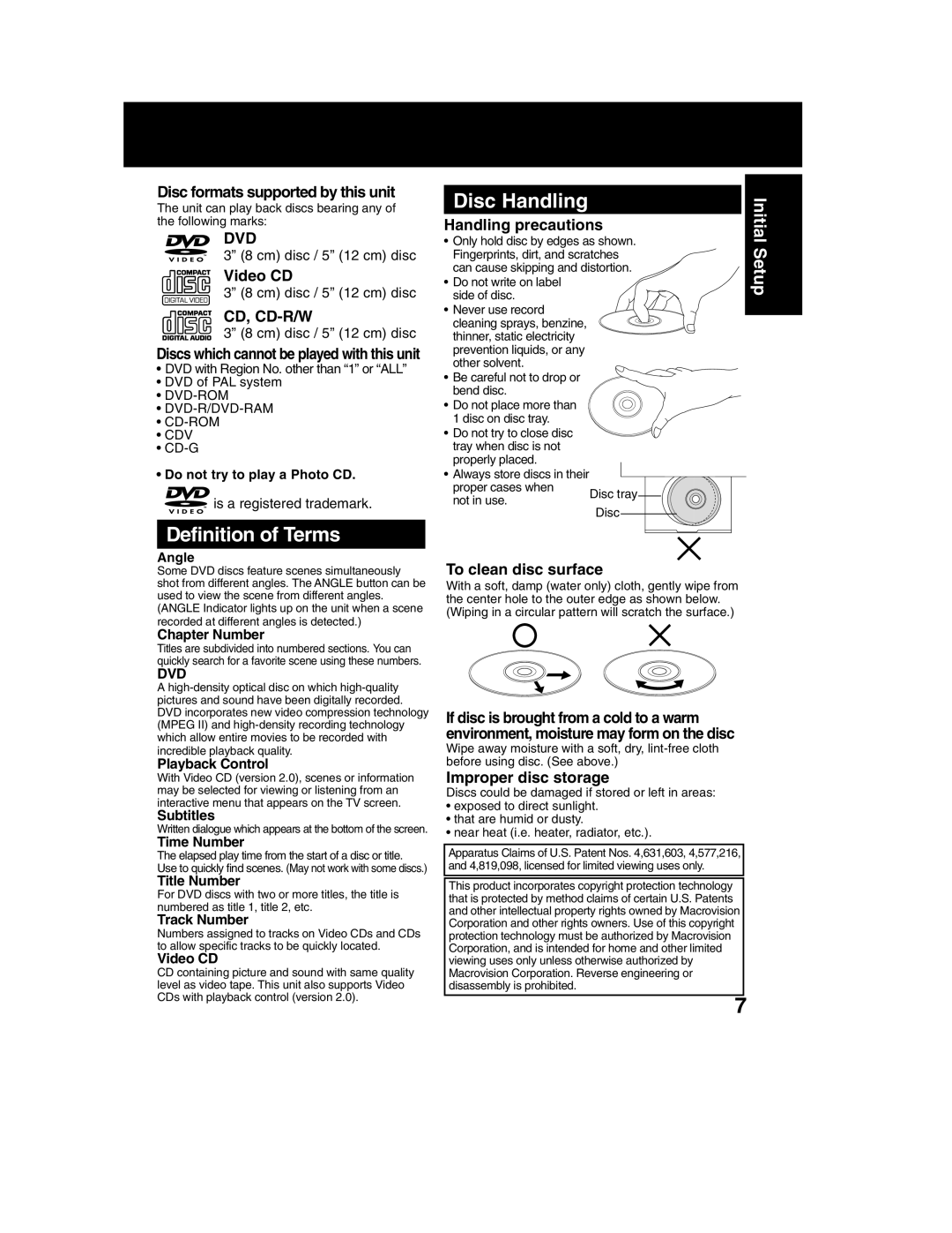 Panasonic PV-DF2002, PV DF2702 manual Disc formats supported by this unit, Video CD 