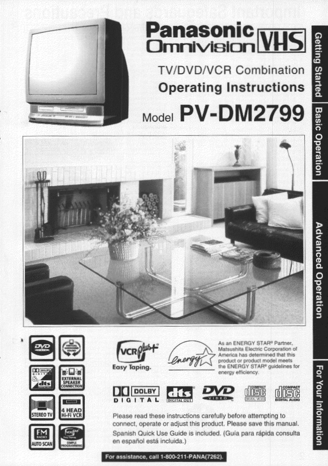 Panasonic PV-DM2799 manual 