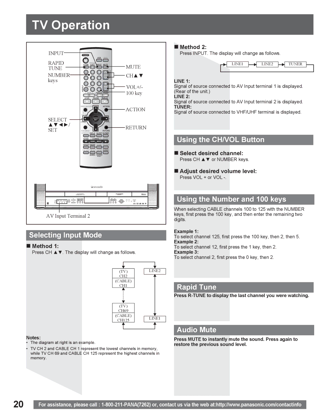 Panasonic PV DR2714 manual TV Operation 