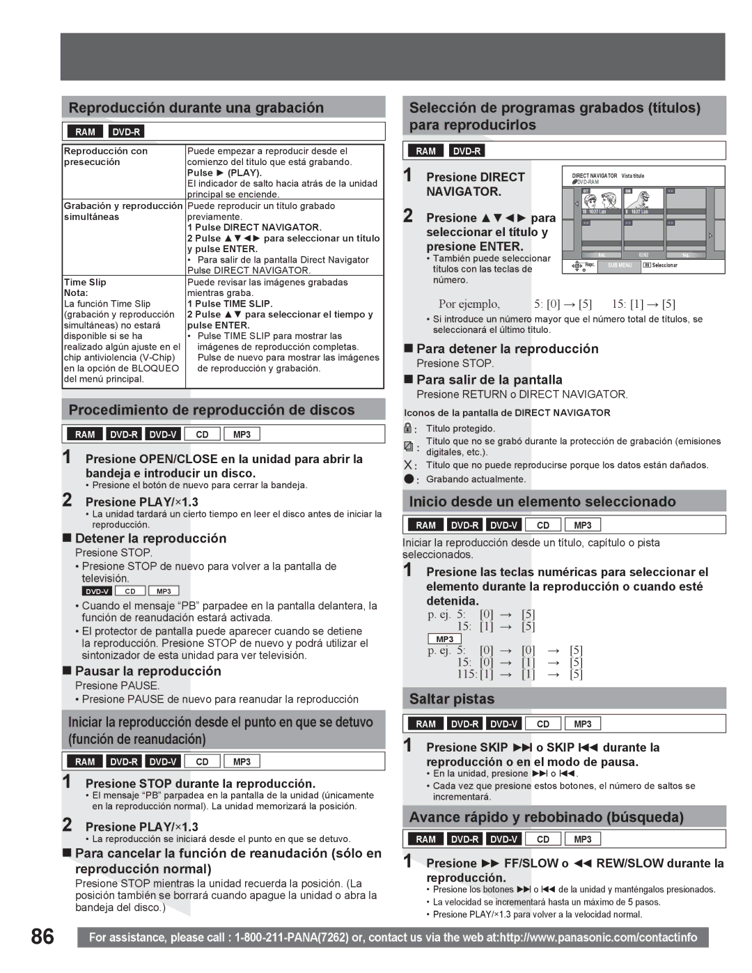 Panasonic PV DR2714 manual Reproducción durante una grabación, Selección de programas grabados títulos Para reproducirlos 