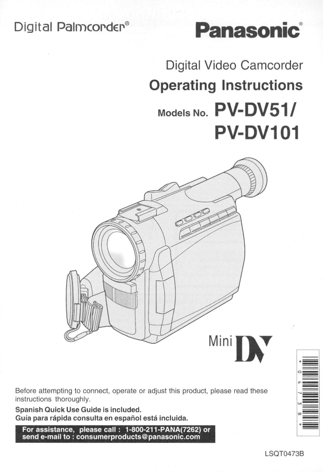 Panasonic PV-DV51, PV-DV101 manual 