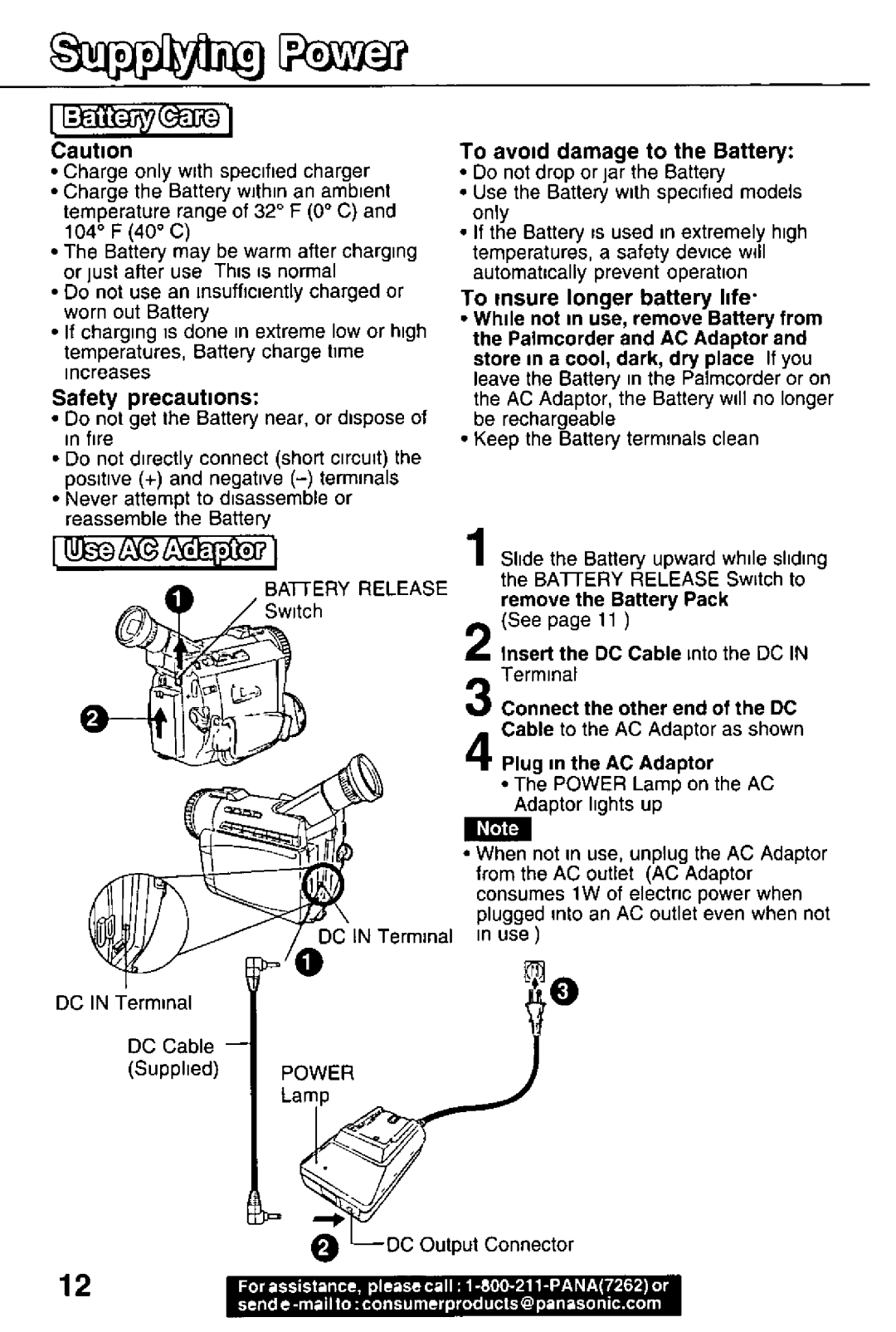 Panasonic PV-DV101, PV-DV51 manual 