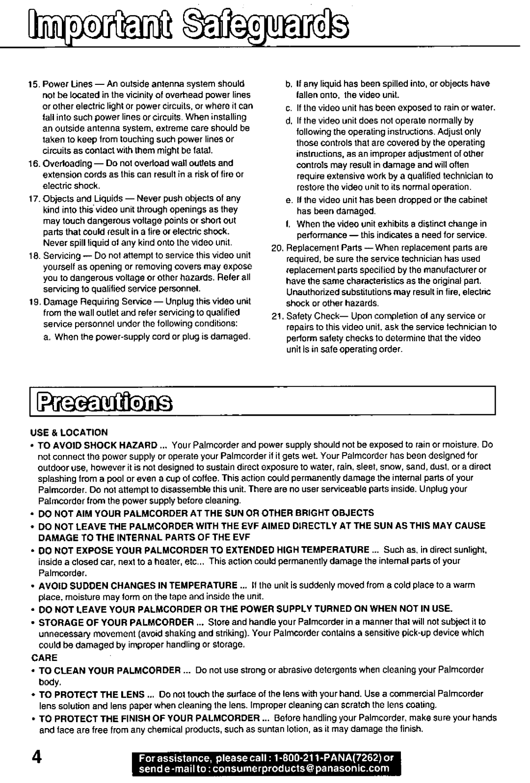 Panasonic PV-DV101, PV-DV51 manual 