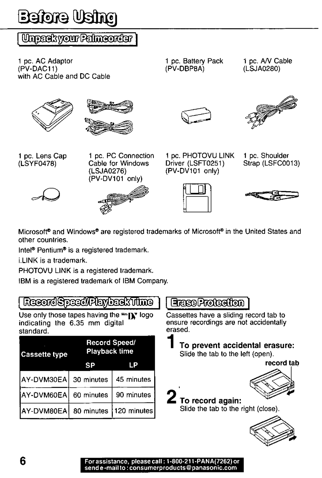 Panasonic PV-DV101, PV-DV51 manual 