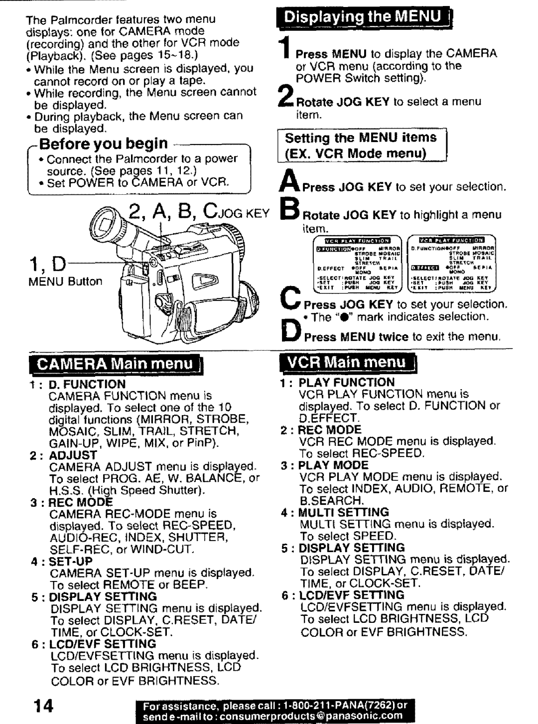 Panasonic PV-DV101 manual You begin 