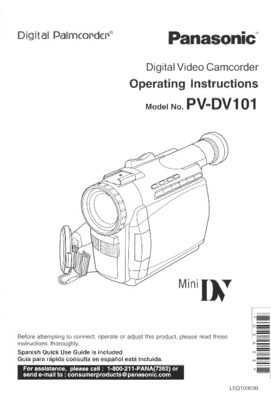 Panasonic PV-DV101 manual 