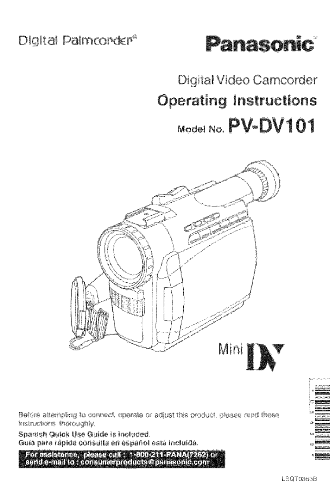 Panasonic PV-DV101 manual Digita Palmol dp 