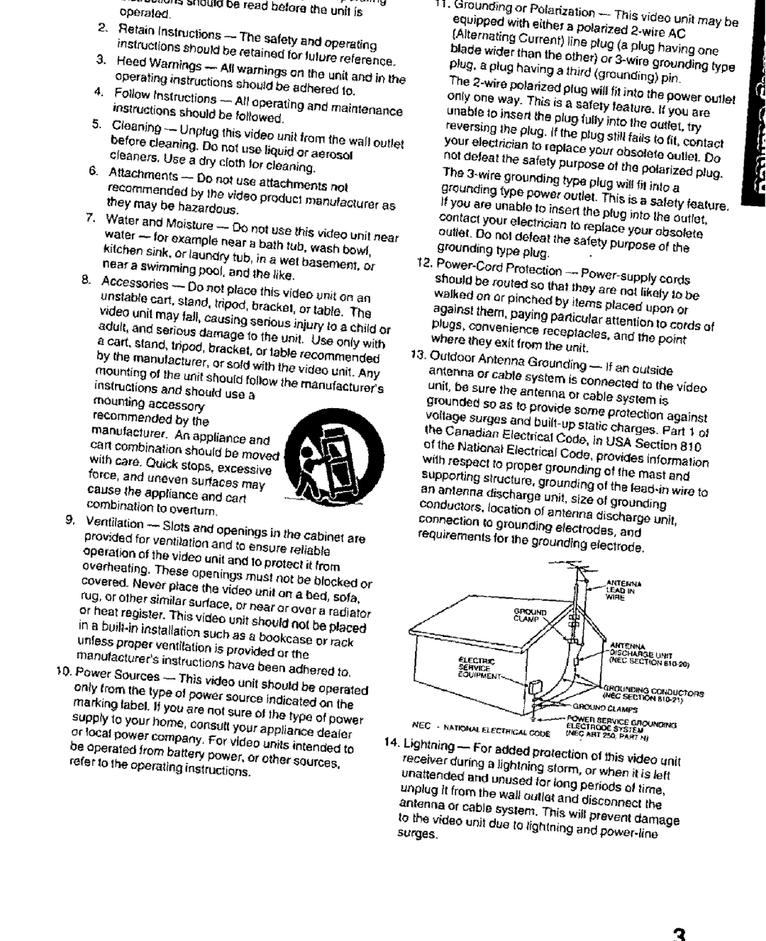 Panasonic PV-DV101 manual 4, Fofiowthstruotiens--Alloperattngandmaintenance, surges 