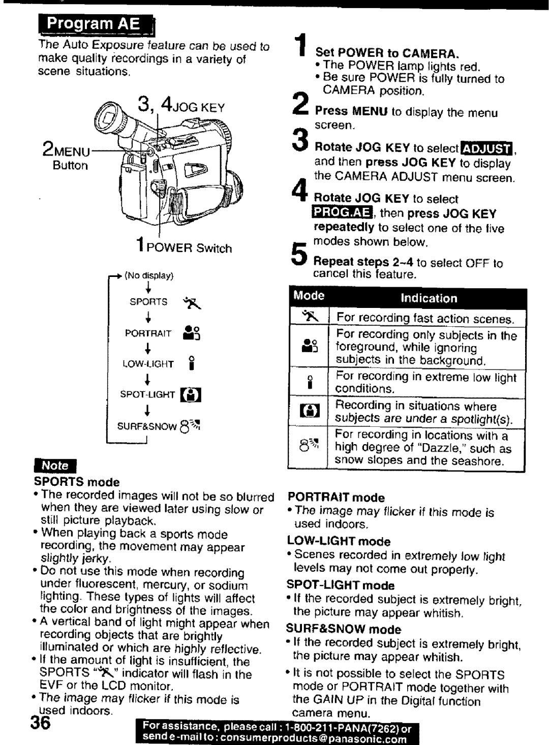 Panasonic PV-DV101 manual 2MENt Button, I Rt, 4JOG KEY 