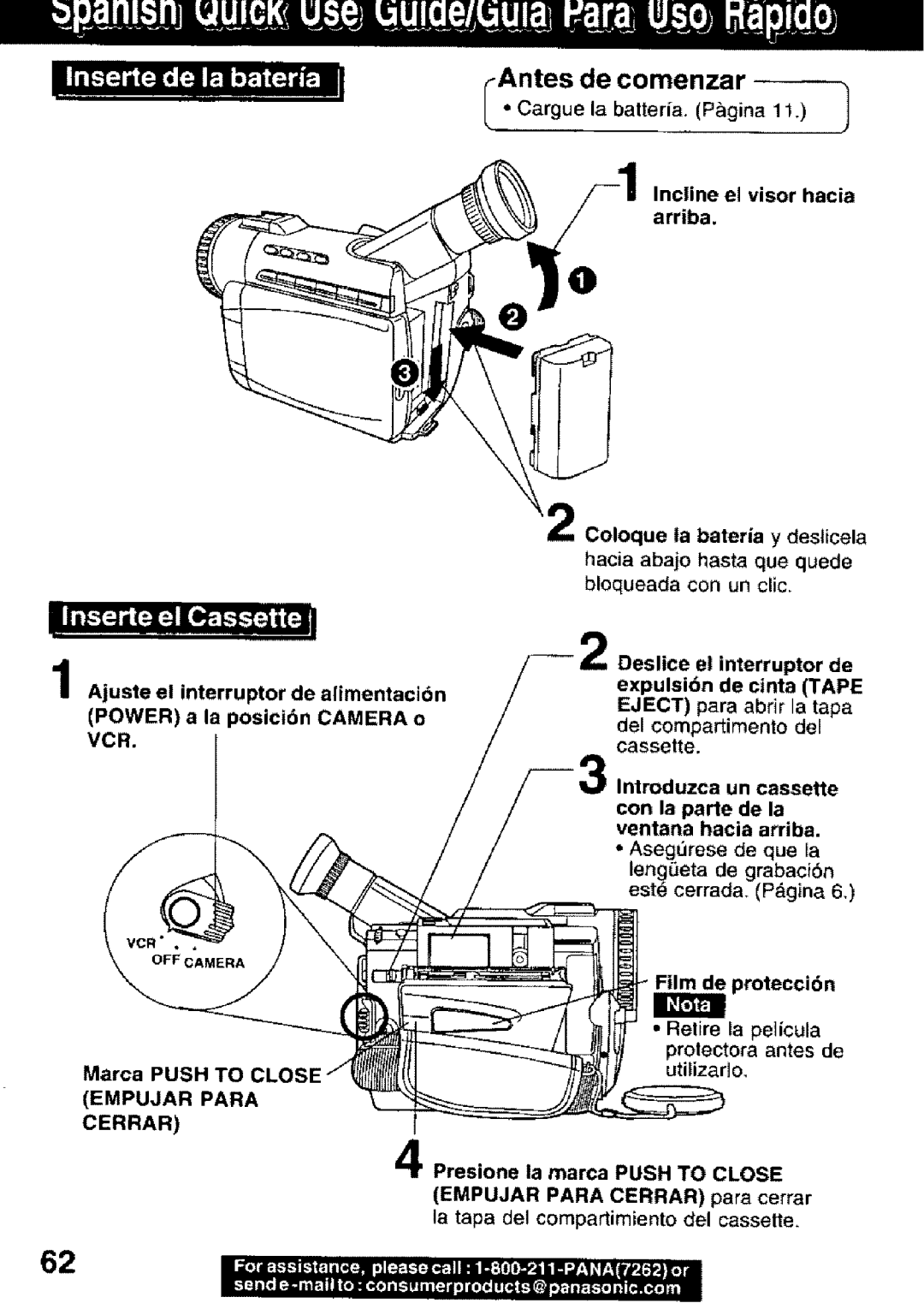 Panasonic PV-DV101 manual iAntes de comenzar 