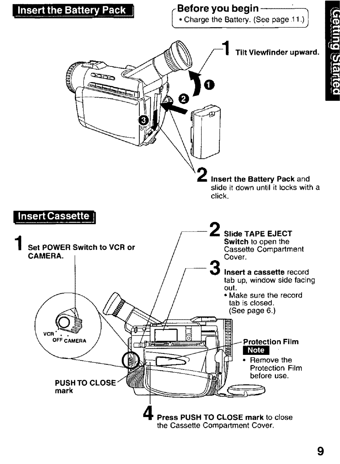 Panasonic PV-DV101 manual iBefore you begin, IBCl 