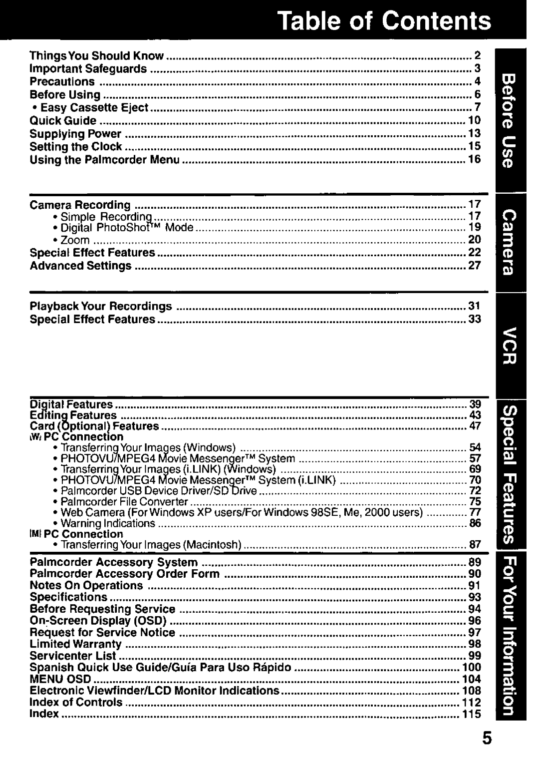 Panasonic PV-DV102 manual 