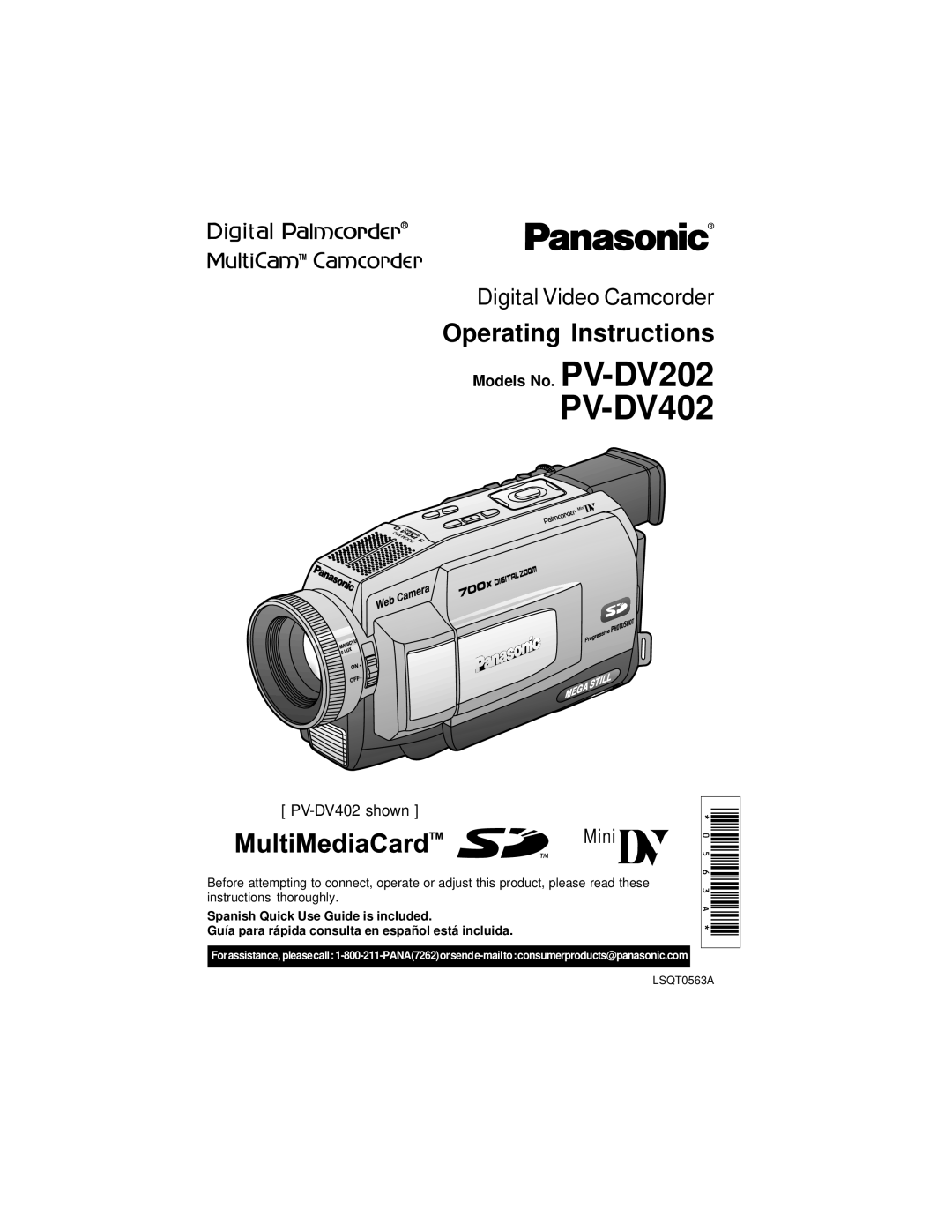 Panasonic PV-DV202 operating instructions PV-DV402 