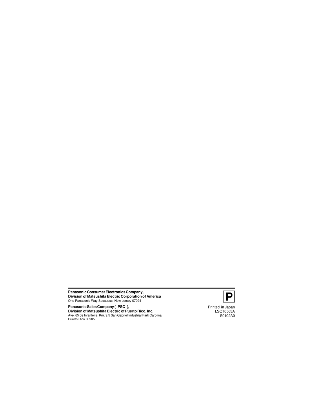 Panasonic PV-DV202 operating instructions One Panasonic Way Secaucus, New Jersey 