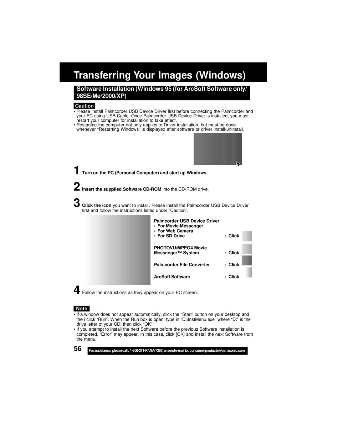 Panasonic PV-DV202 operating instructions Transferring Your Images Windows 