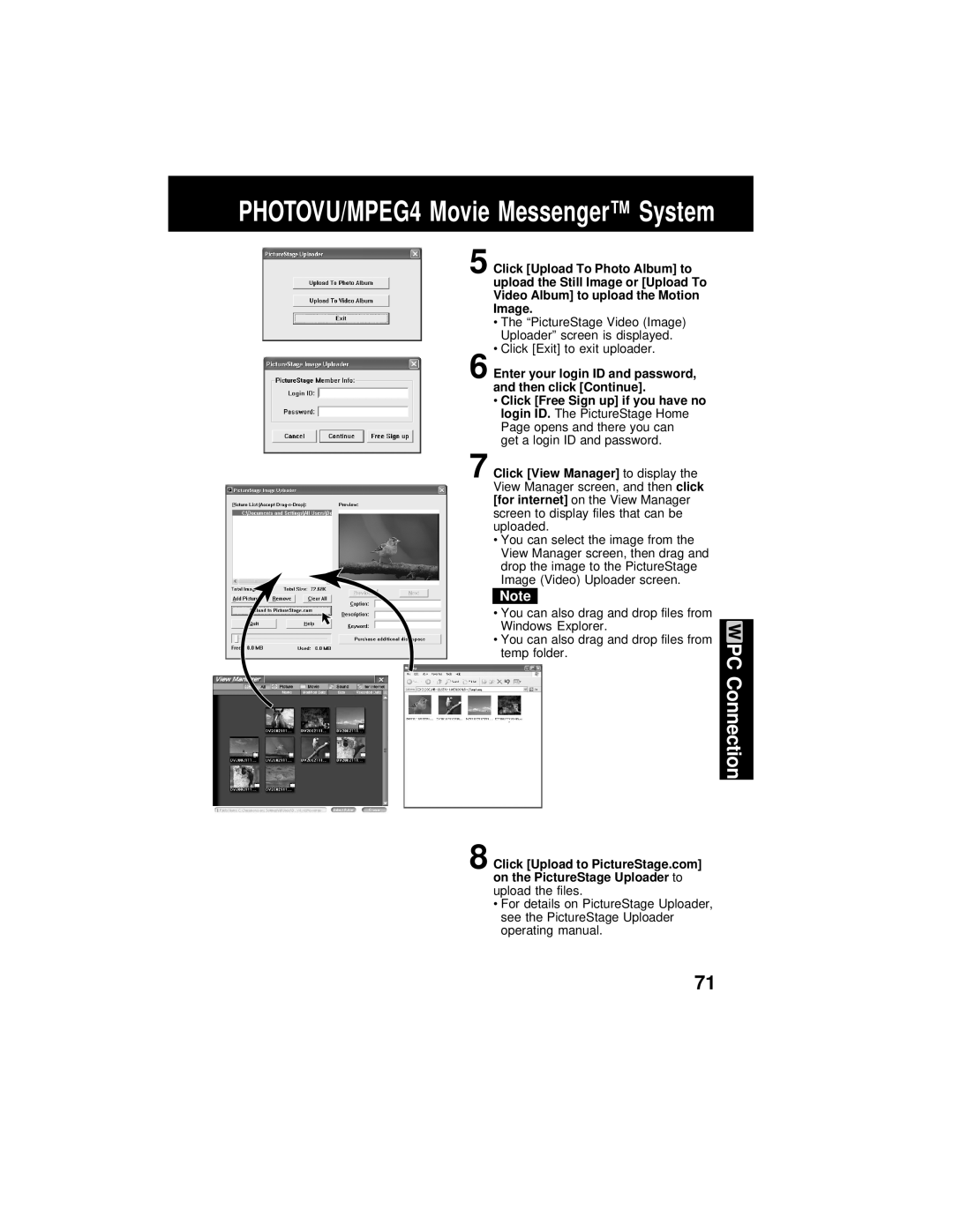 Panasonic PV-DV202 operating instructions Get a login ID and password 