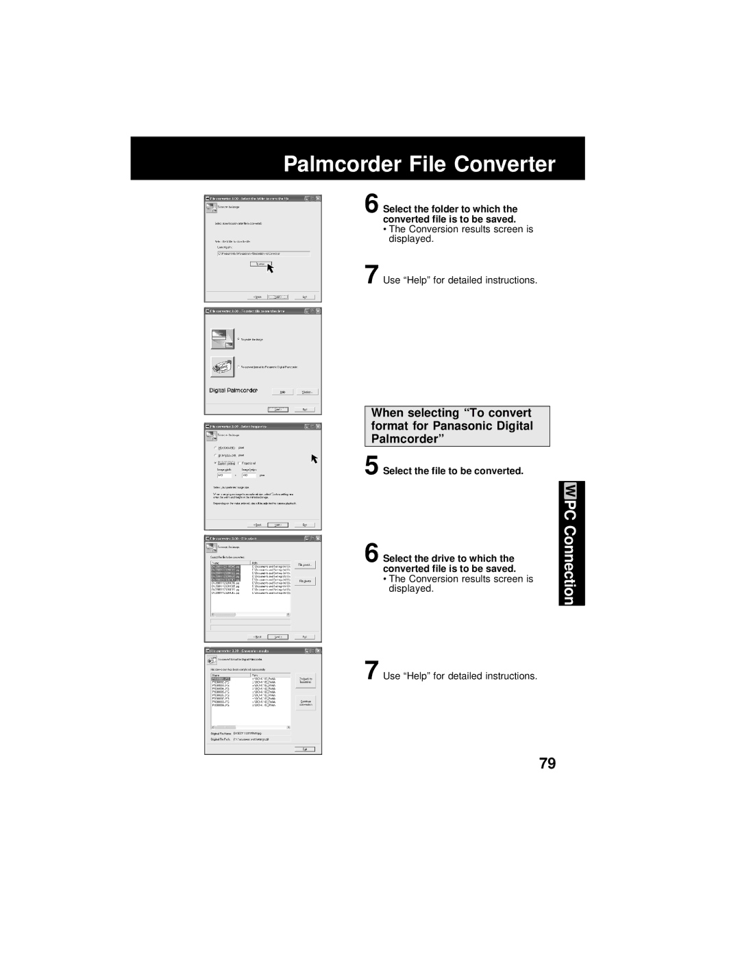 Panasonic PV-DV202 operating instructions Select the file to be converted 