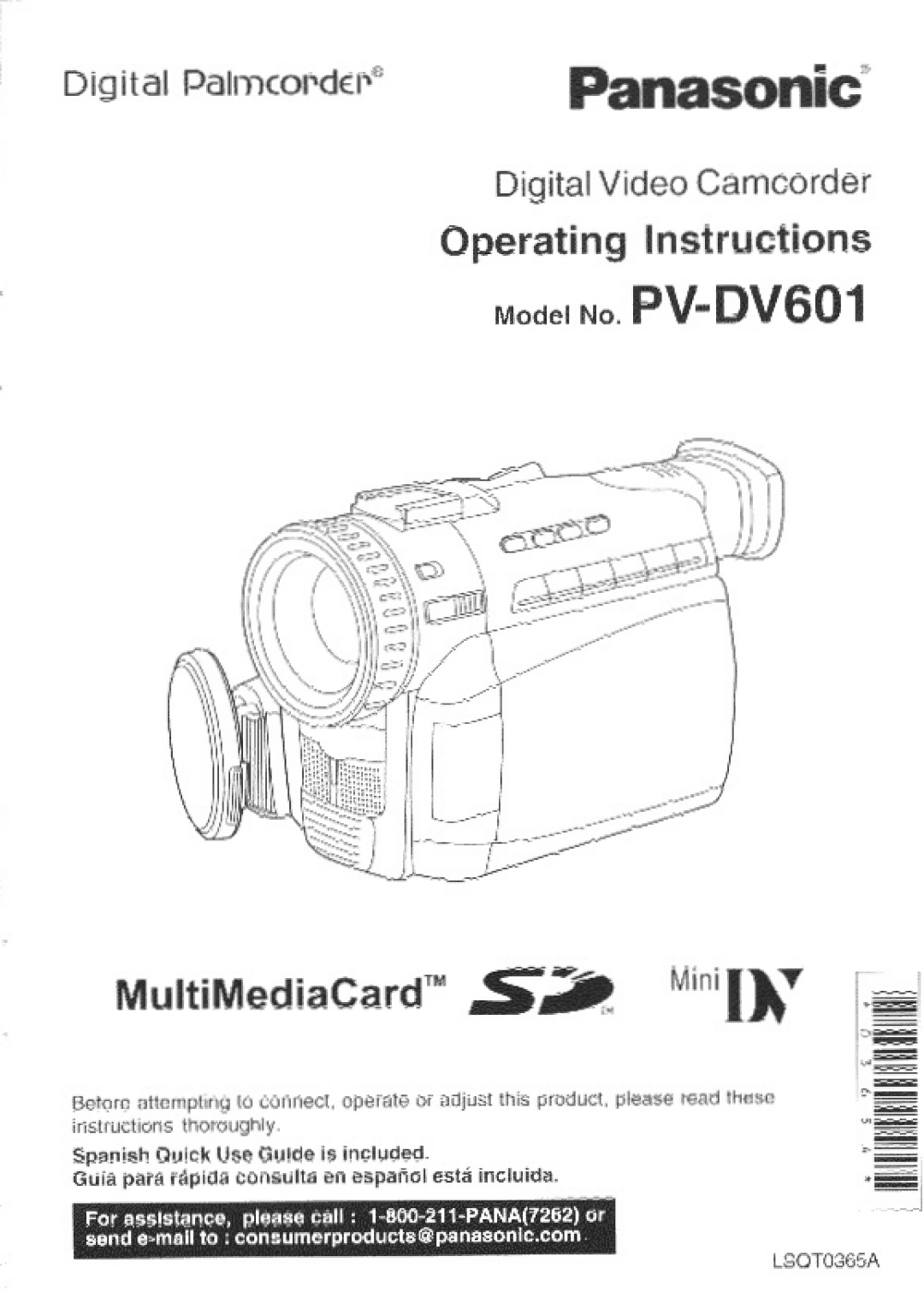 Panasonic PV-DV601 manual 