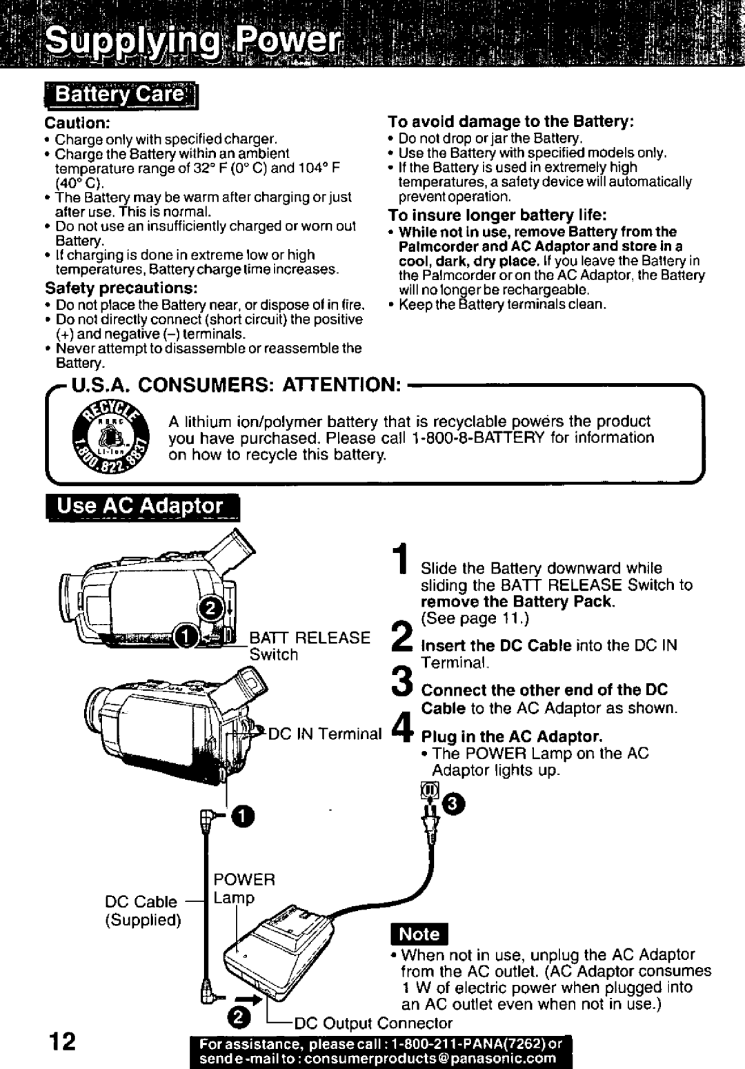 Panasonic PV-DV701, PV-DV351 manual 