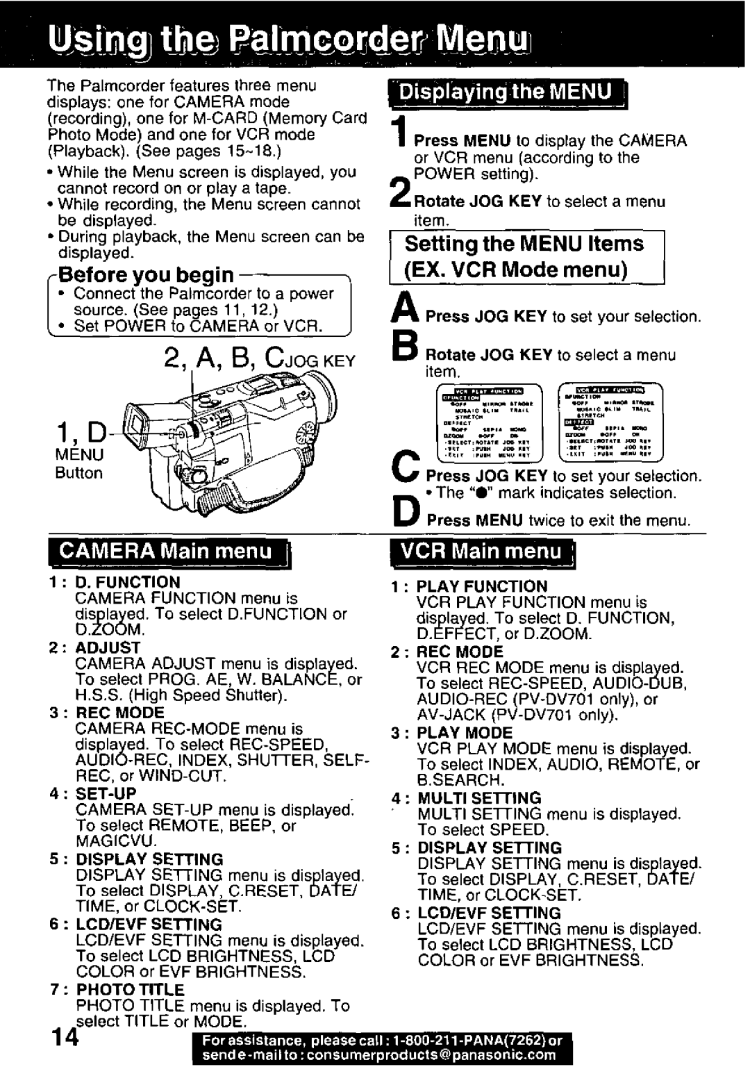 Panasonic PV-DV701, PV-DV351 manual 