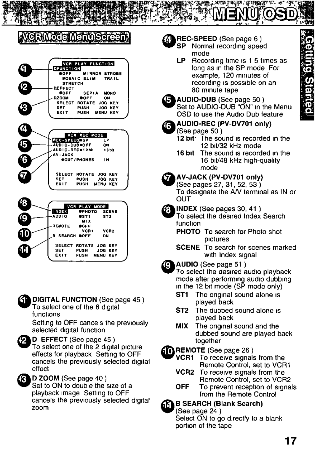 Panasonic PV-DV351, PV-DV701 manual 