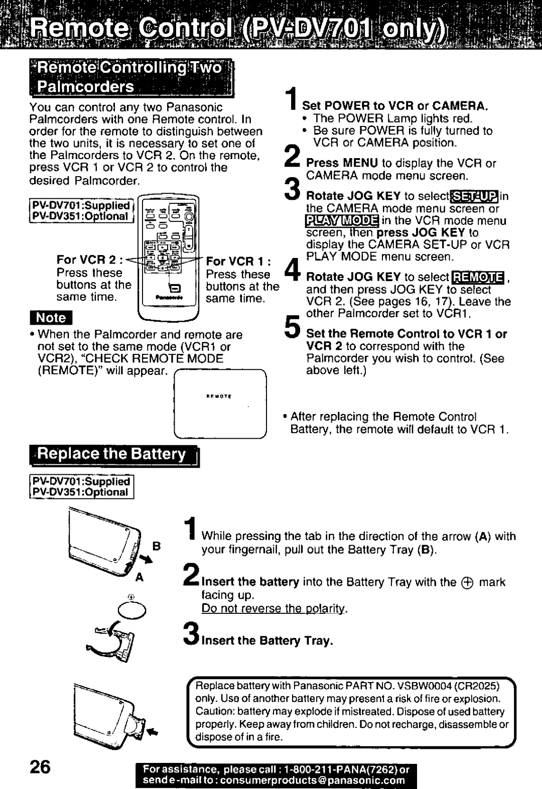 Panasonic PV-DV701, PV-DV351 manual 