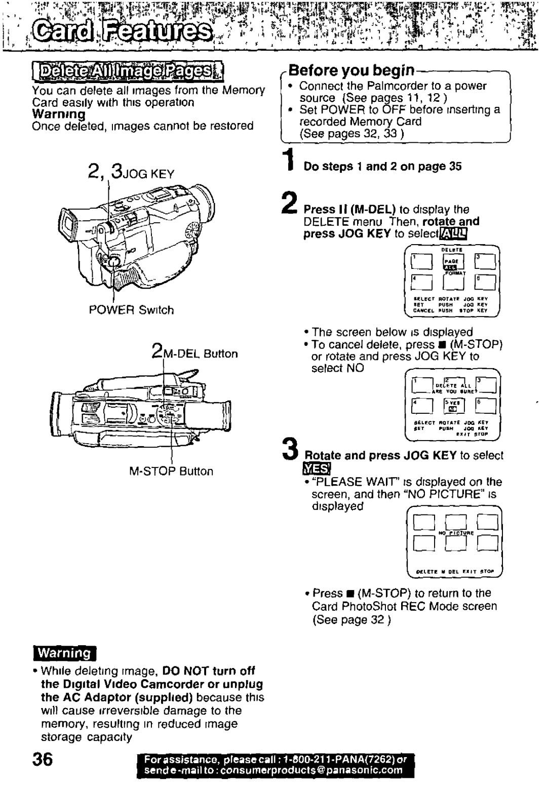 Panasonic PV-DV701, PV-DV351 manual 