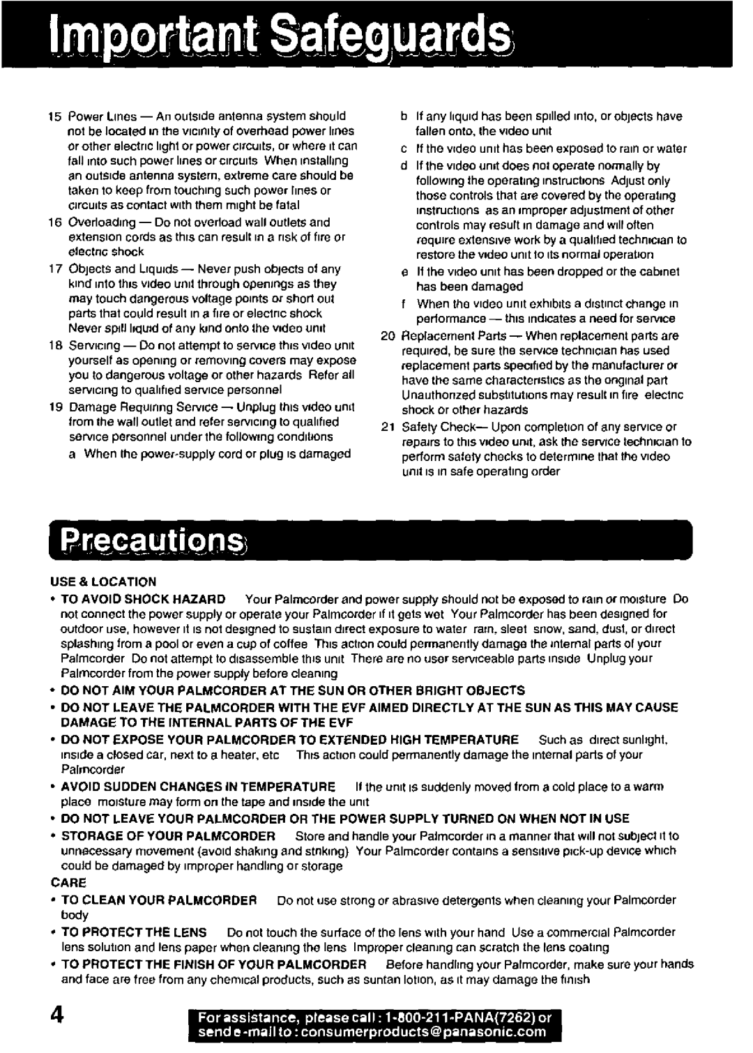 Panasonic PV-DV701, PV-DV351 manual 