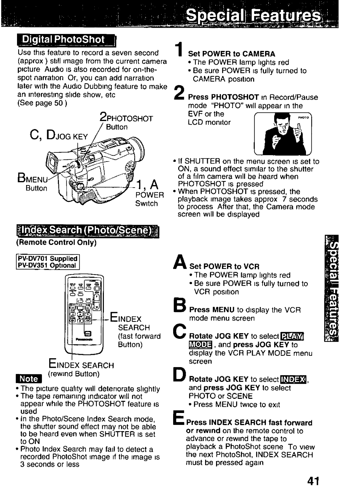 Panasonic PV-DV351, PV-DV701 manual 