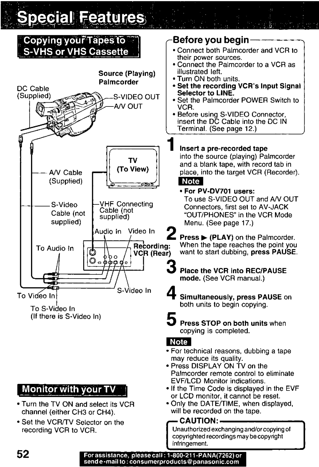 Panasonic PV-DV701, PV-DV351 manual 