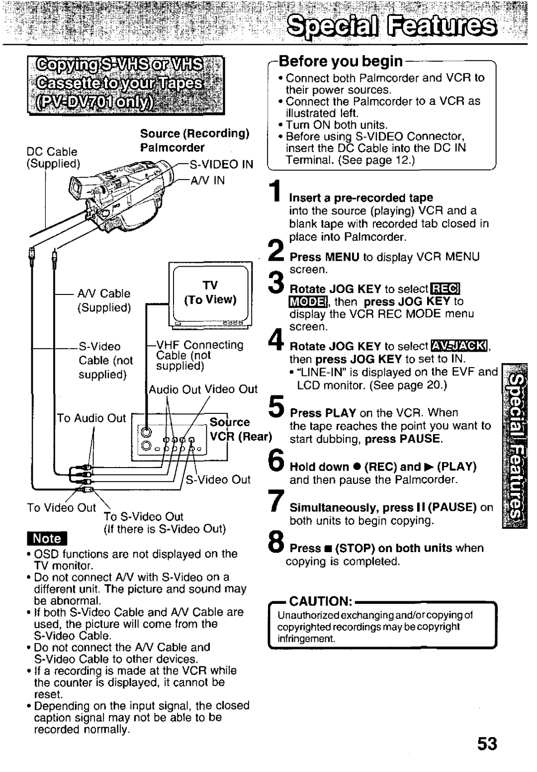 Panasonic PV-DV351, PV-DV701 manual 