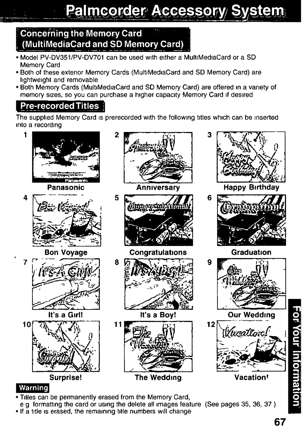 Panasonic PV-DV351, PV-DV701 manual 