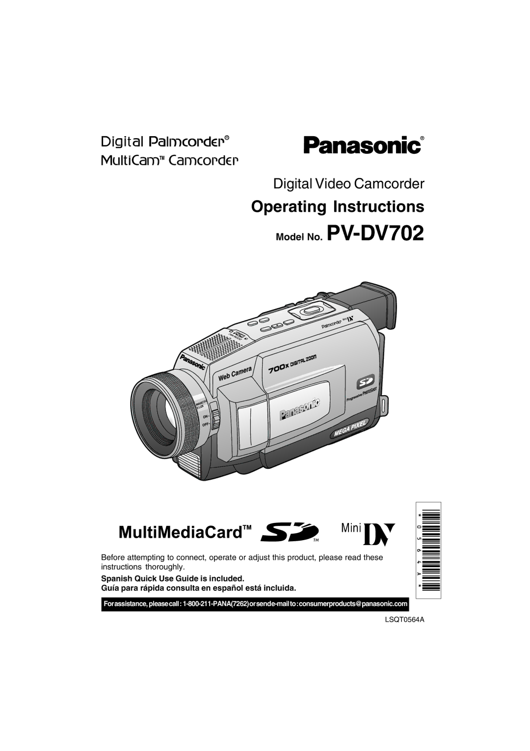 Panasonic PV-DV702 operating instructions Operating Instructions 