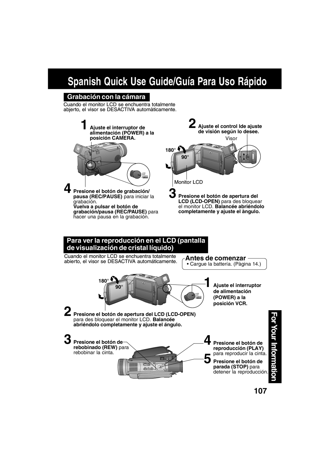 Panasonic PV-DV702 operating instructions Grabación con la cámara 