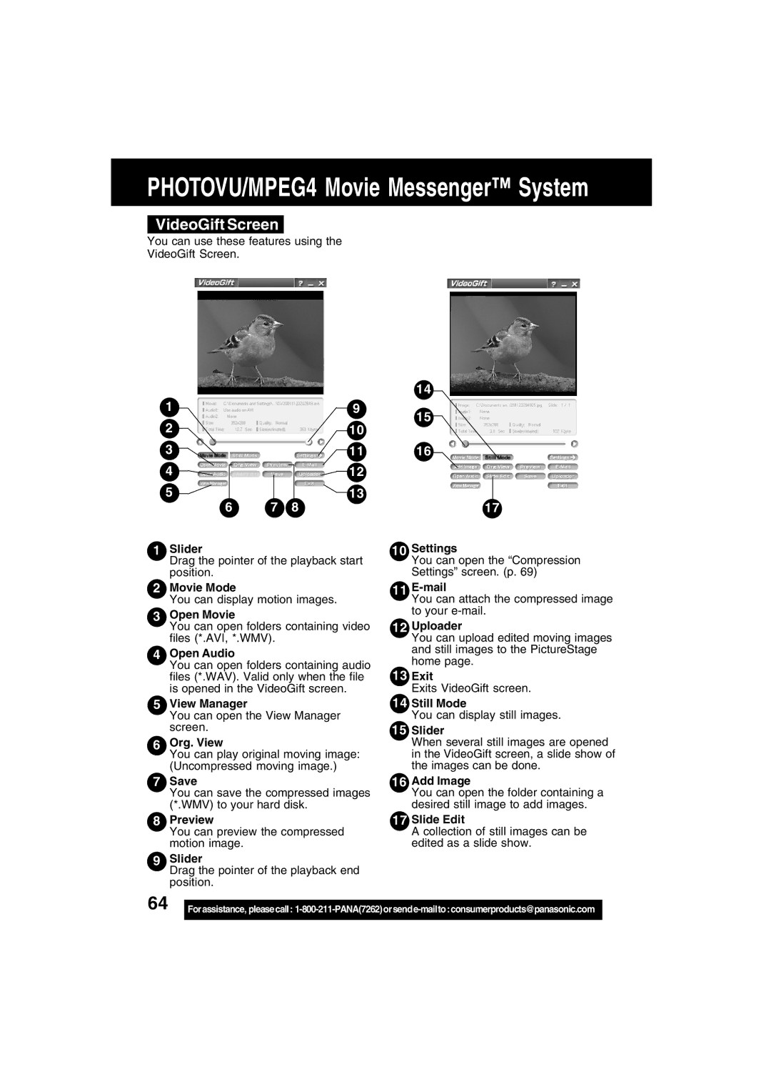 Panasonic PV-DV702 operating instructions VideoGift Screen 