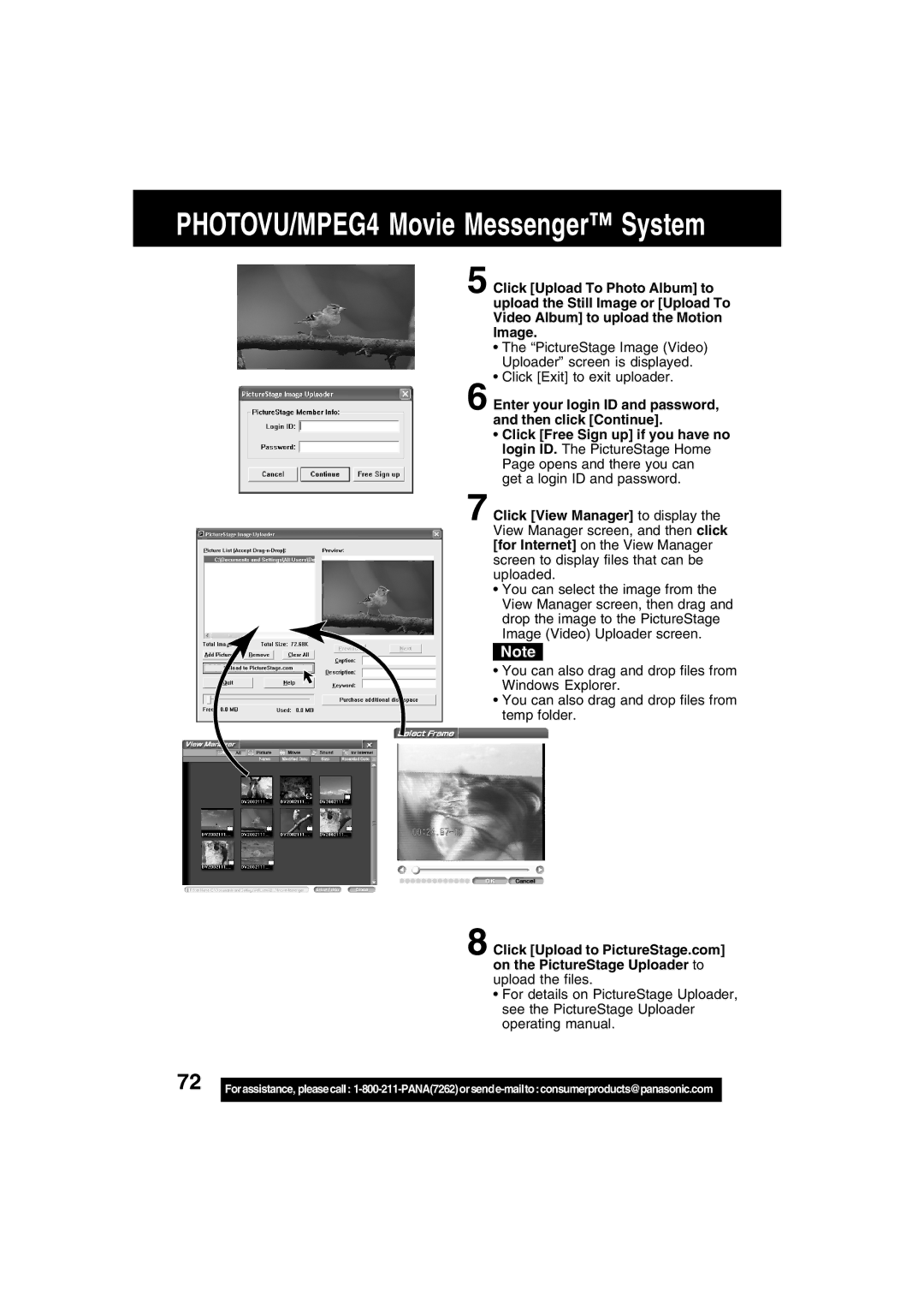 Panasonic PV-DV702 operating instructions Get a login ID and password 