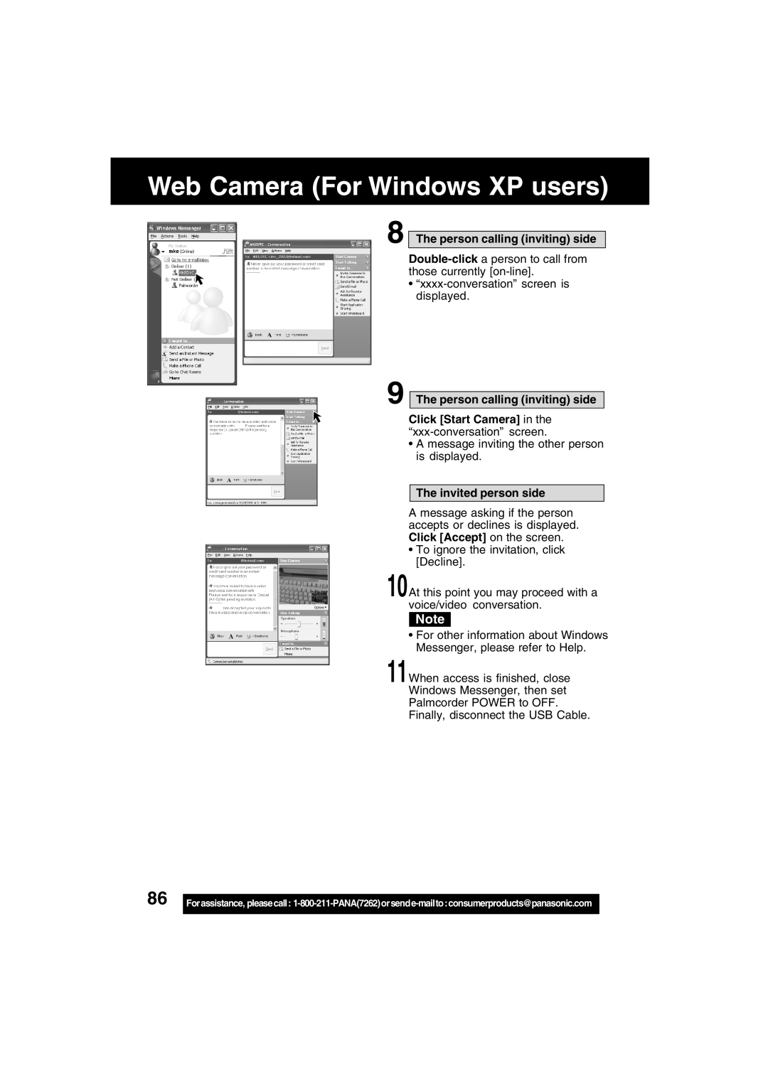 Panasonic PV-DV702 operating instructions Person calling inviting side, Invited person side 